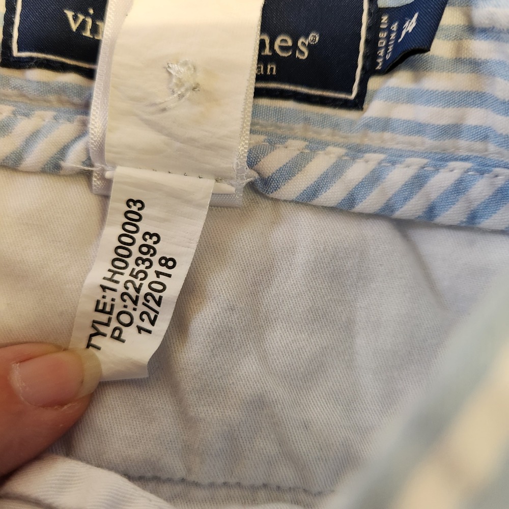Vineyard Vines Mens Blue White Striped Seersucker Shorts 34 - Picture 7 of 8